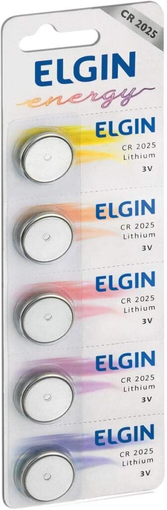 Bateria Elgin Litio CR2025 3V Cartela C/5 Uni