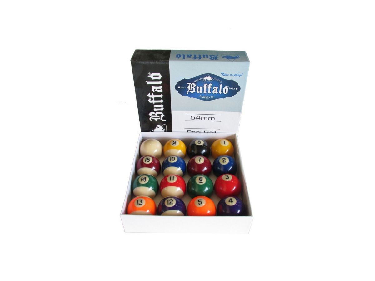 Jogo de Bolas de Sinuca Buffalo Faixado 54mm - Comprar Mesa de Sinuca e  Bilhar