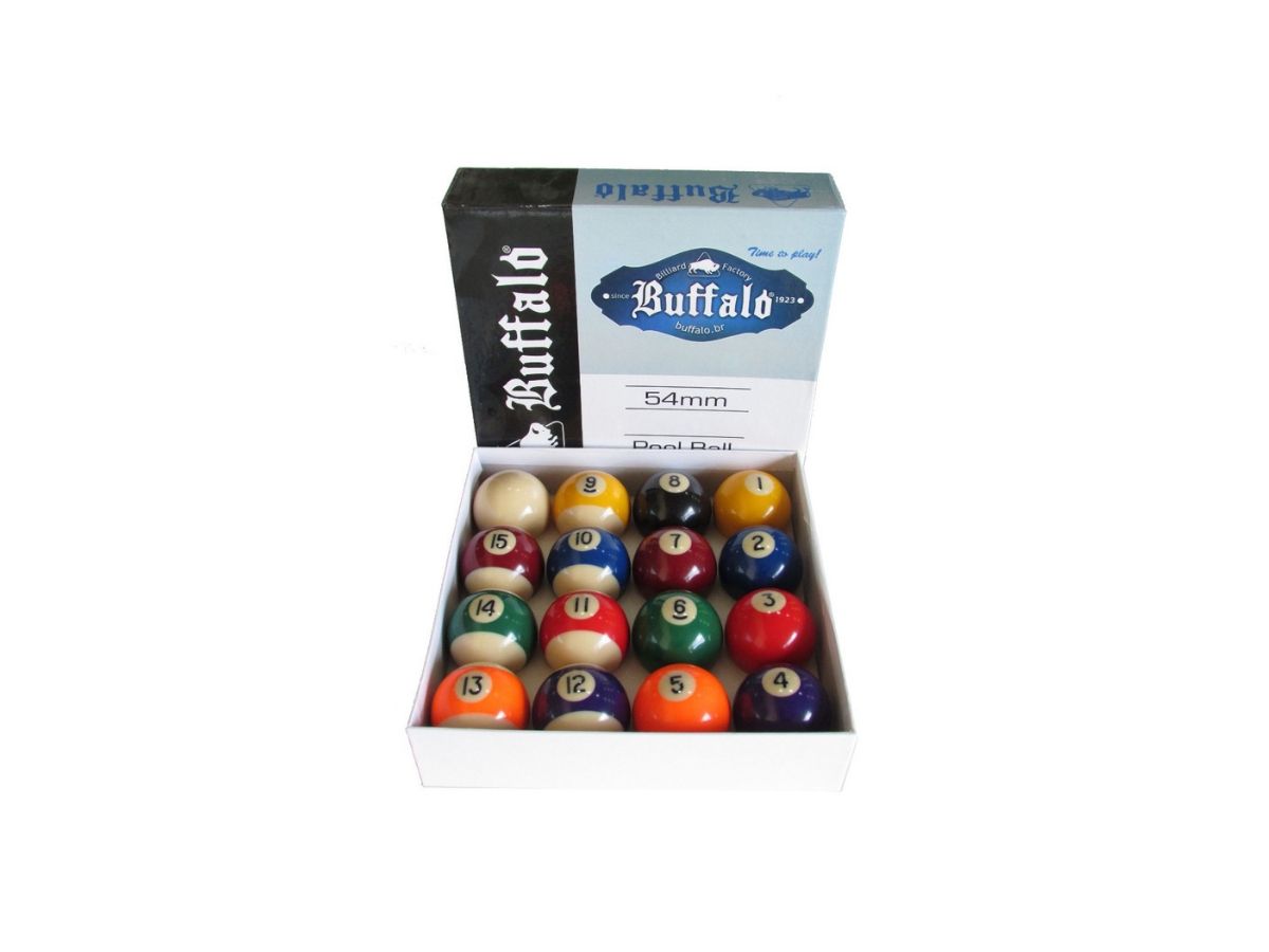 Jogo de Bolas de Sinuca Buffalo Faixado 54mm - Comprar Mesa de