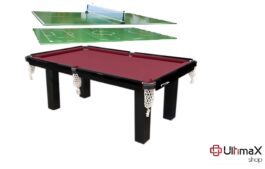 Mesa 4 em 1 Sinuca Futebol Botão Ping Pong - 15mm MDF Tecido Vinho Klopf