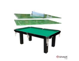Mesa 4 em 1 Sinuca Futebol Botão Ping Pong – 15mm MDF Tecido Verde / Vinho Klopf