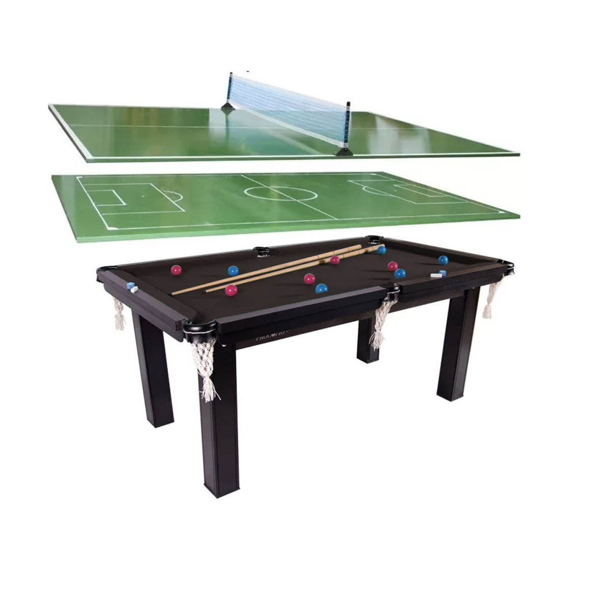 Mesa Multiuso Sinuca Ping Pong e Futebol de Botão Klopf - 4 em 1 - Preços  com até 6% de desconto