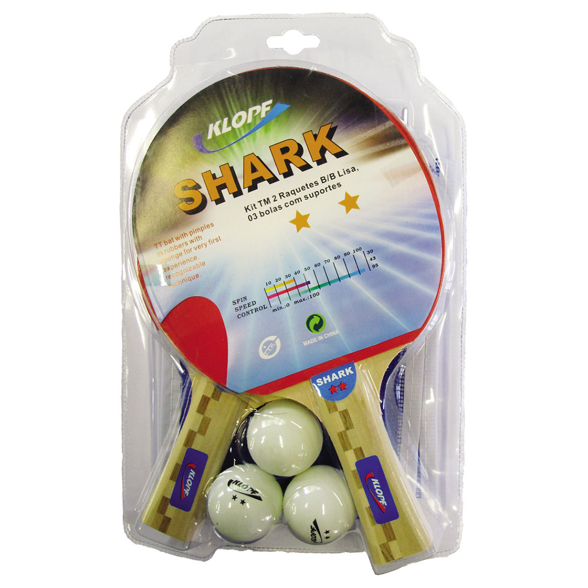 Ping Pong jogo completo com 2 raquetes e 3 bolinhas