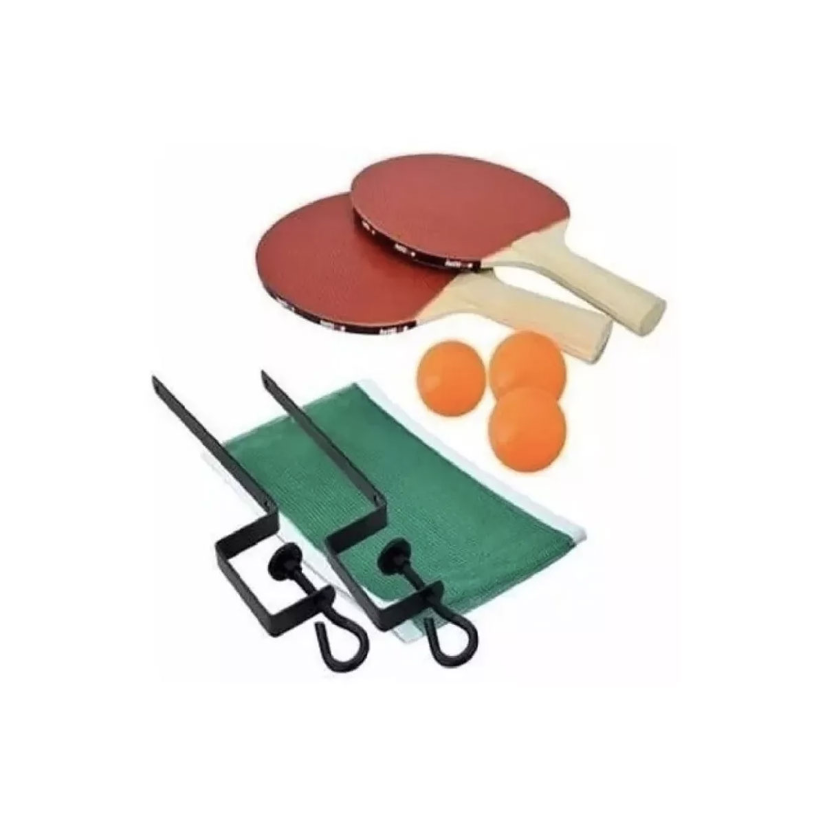 Kit Klopf p/ Tênis de Mesa / Ping Pong c/ 2 Suportes e Rede - Verde+Preto