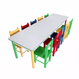 Mesa Infantil Colorida Refeitório C/ 10 Cadeiras UltimaX