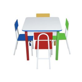Mesa Infantil com 4 Cadeiras de Ferro UltimaX 0,52 x 0,62 x 0,70