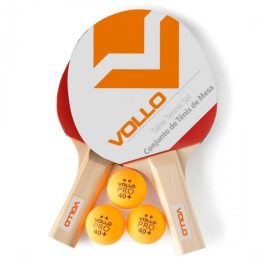 Kit Tênis De Mesa Vollo Ping Pong 2 Raquete 3 Bolas Original